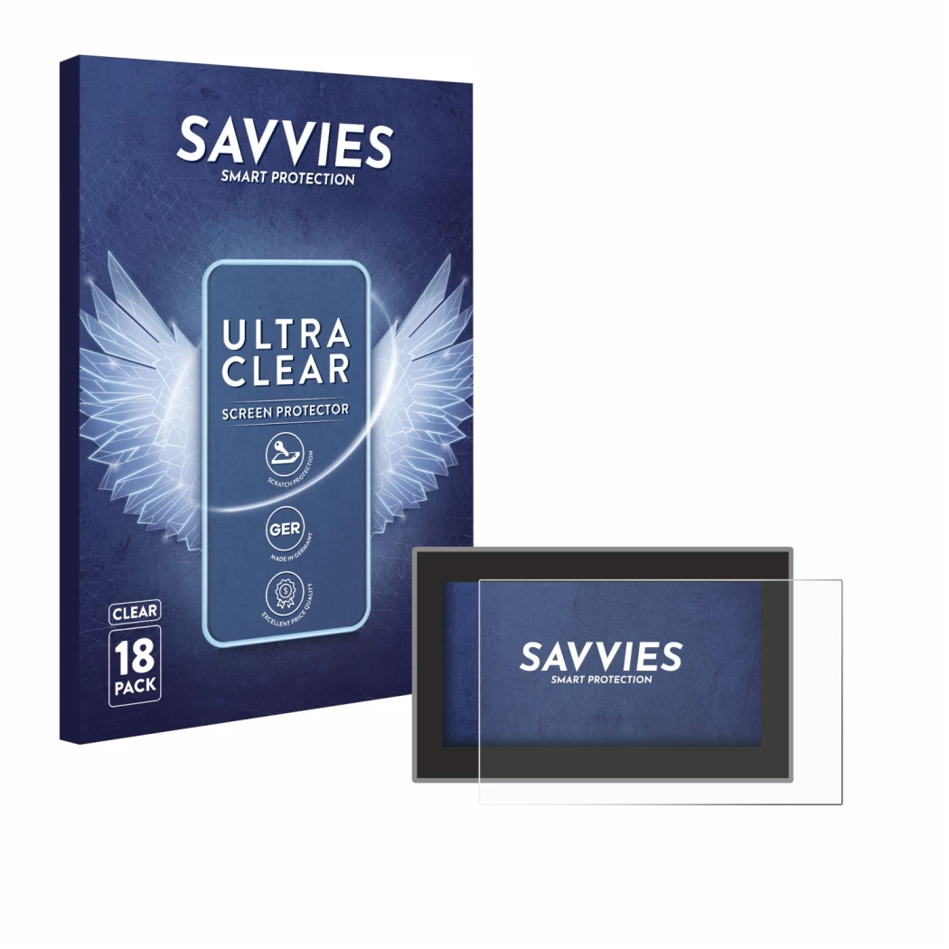 Parte frontale di una confezione del prodotto con il logo del marchio Savvies. Accanto è raffigurato il dispositivo Headrush F