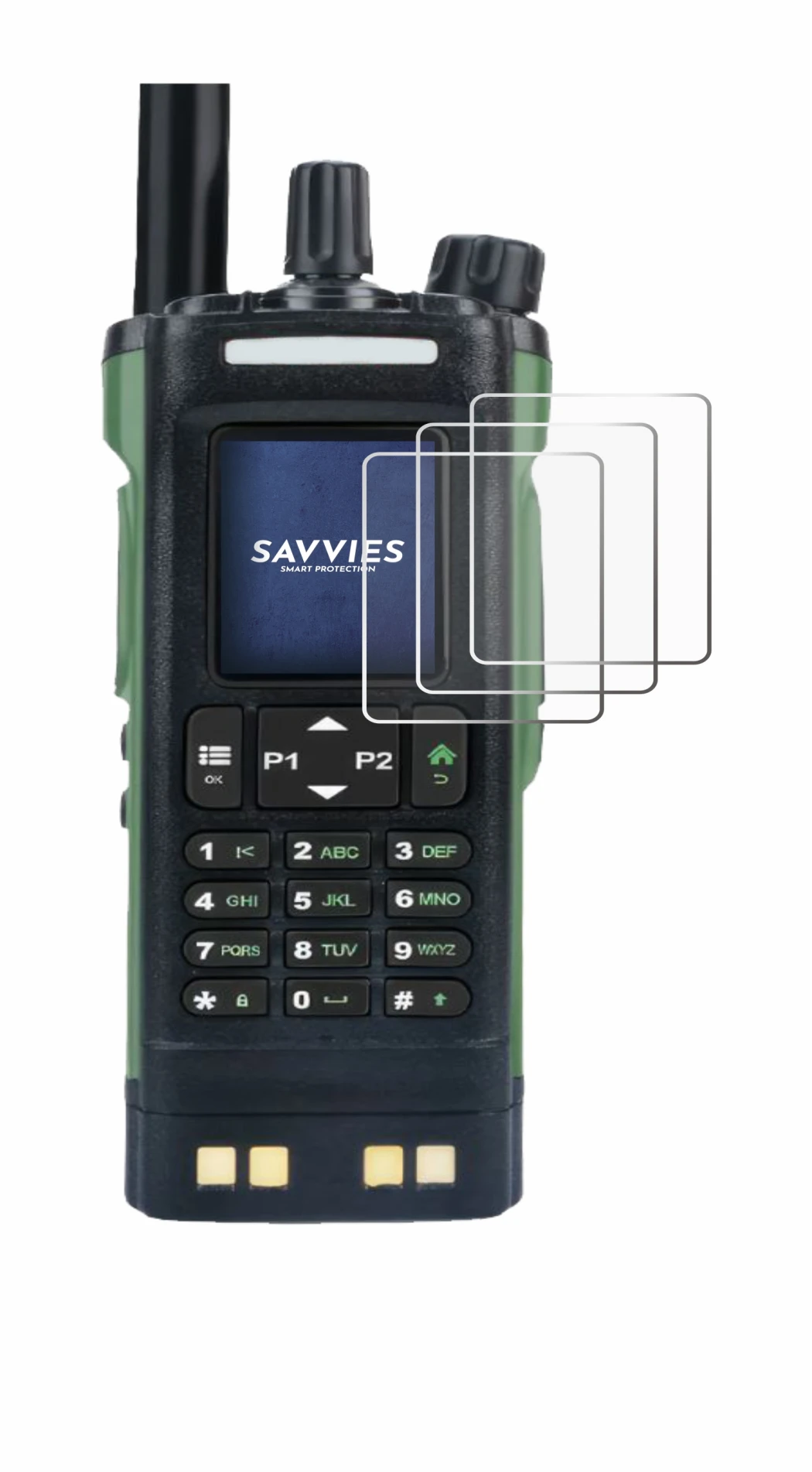Immagine del dispositivo Baofeng DM-32 con un'ampia varietà di protezioni per lo schermo.