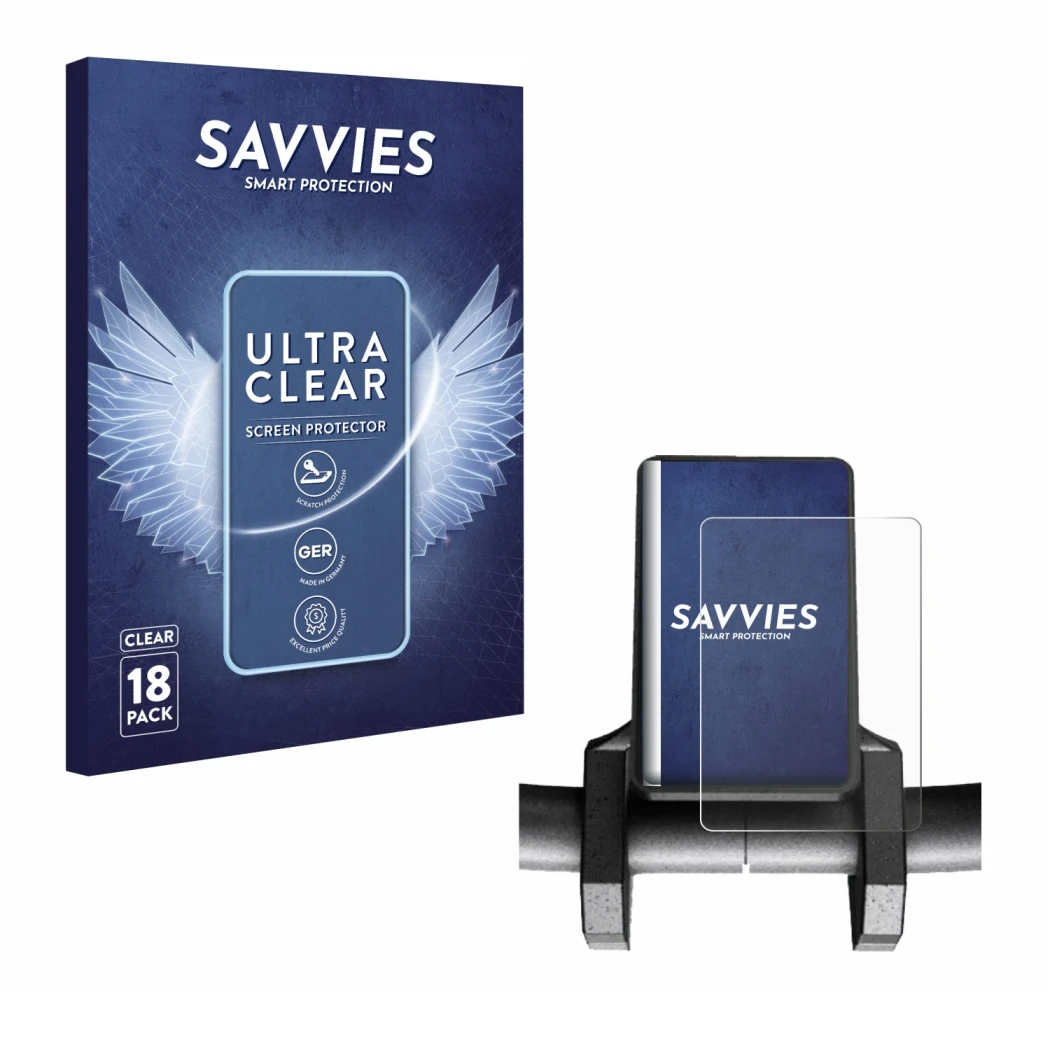 Parte frontale di una confezione del prodotto con il logo del marchio Savvies. Accanto è raffigurato il dispositivo Joyor S10-