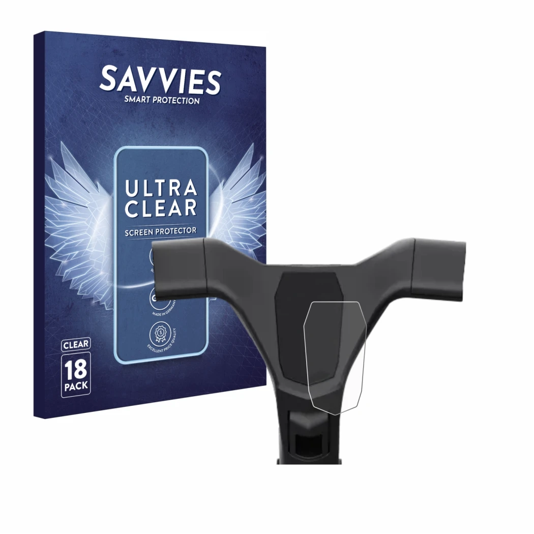 Parte frontale di una confezione del prodotto con il logo del marchio Savvies. Accanto è raffigurato il dispositivo Navee ST3 