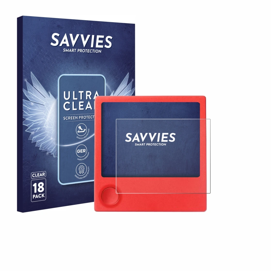 Parte frontale di una confezione del prodotto con il logo del marchio Savvies. Accanto è raffigurato il dispositivo PicPak E-I