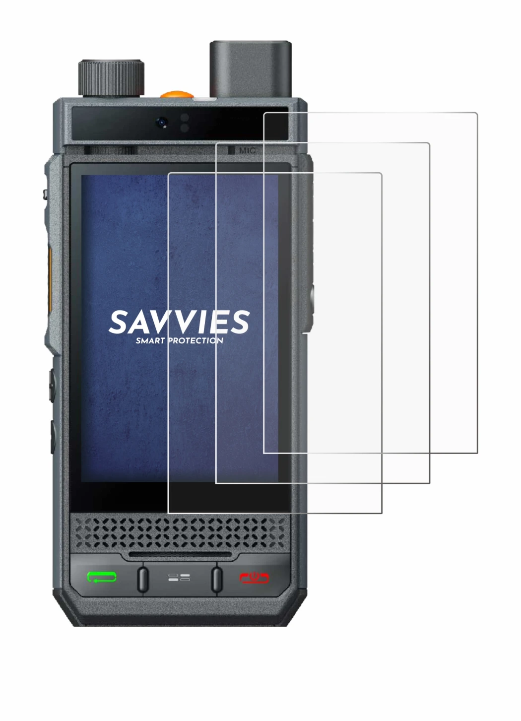 Immagine del dispositivo Hytera P60 con un'ampia varietà di protezioni per lo schermo.