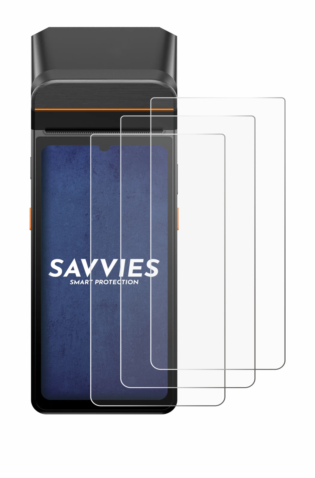 Immagine del dispositivo Sunmi V3 A13 con un'ampia varietà di protezioni per lo schermo.