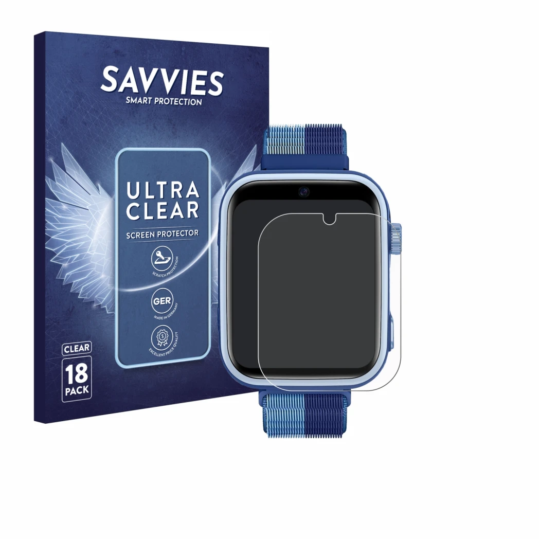 Parte frontale di una confezione del prodotto con il logo del marchio Savvies. Accanto è raffigurato il dispositivo Oliimptek 