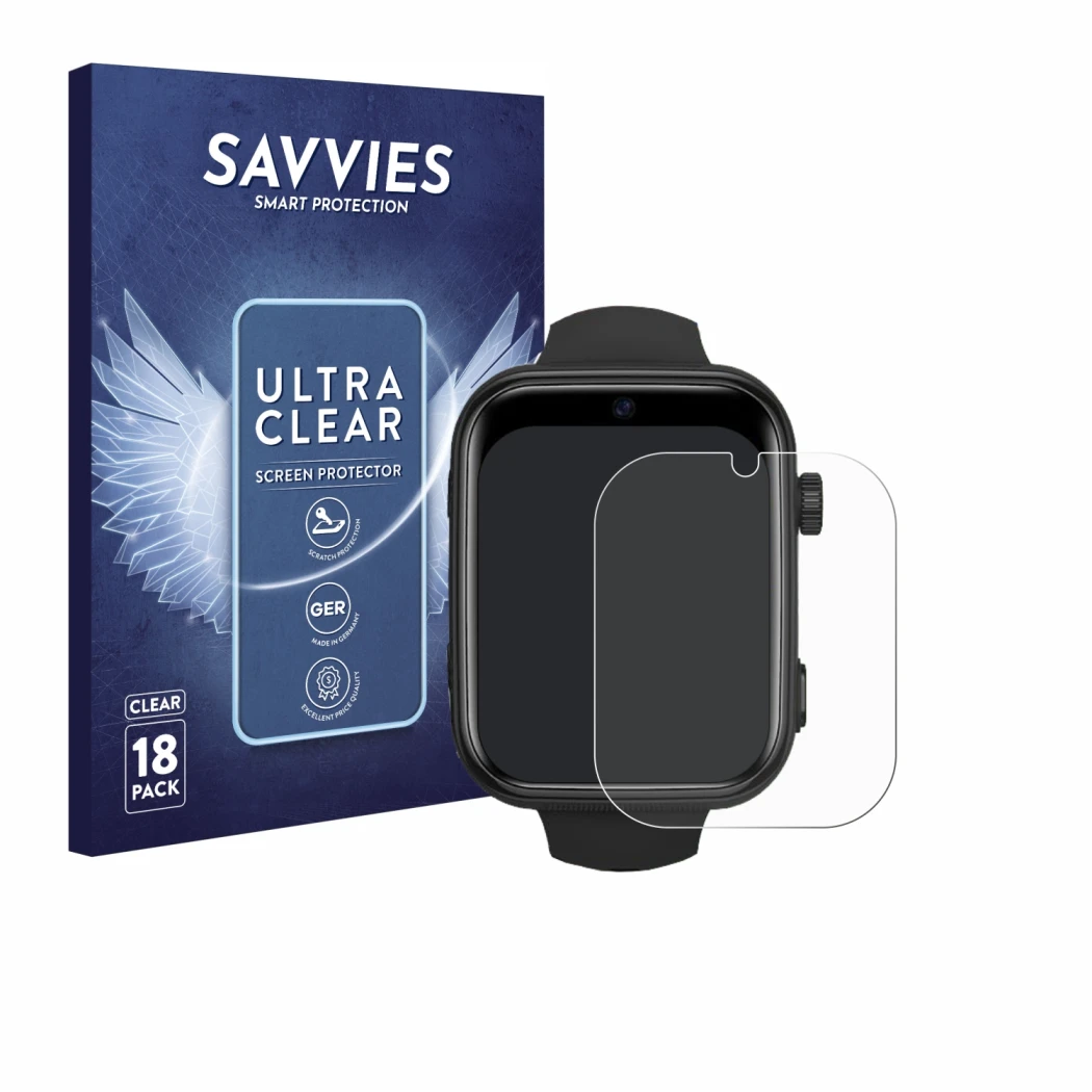 Parte frontale di una confezione del prodotto con il logo del marchio Savvies. Accanto è raffigurato il dispositivo Aimiuvei K