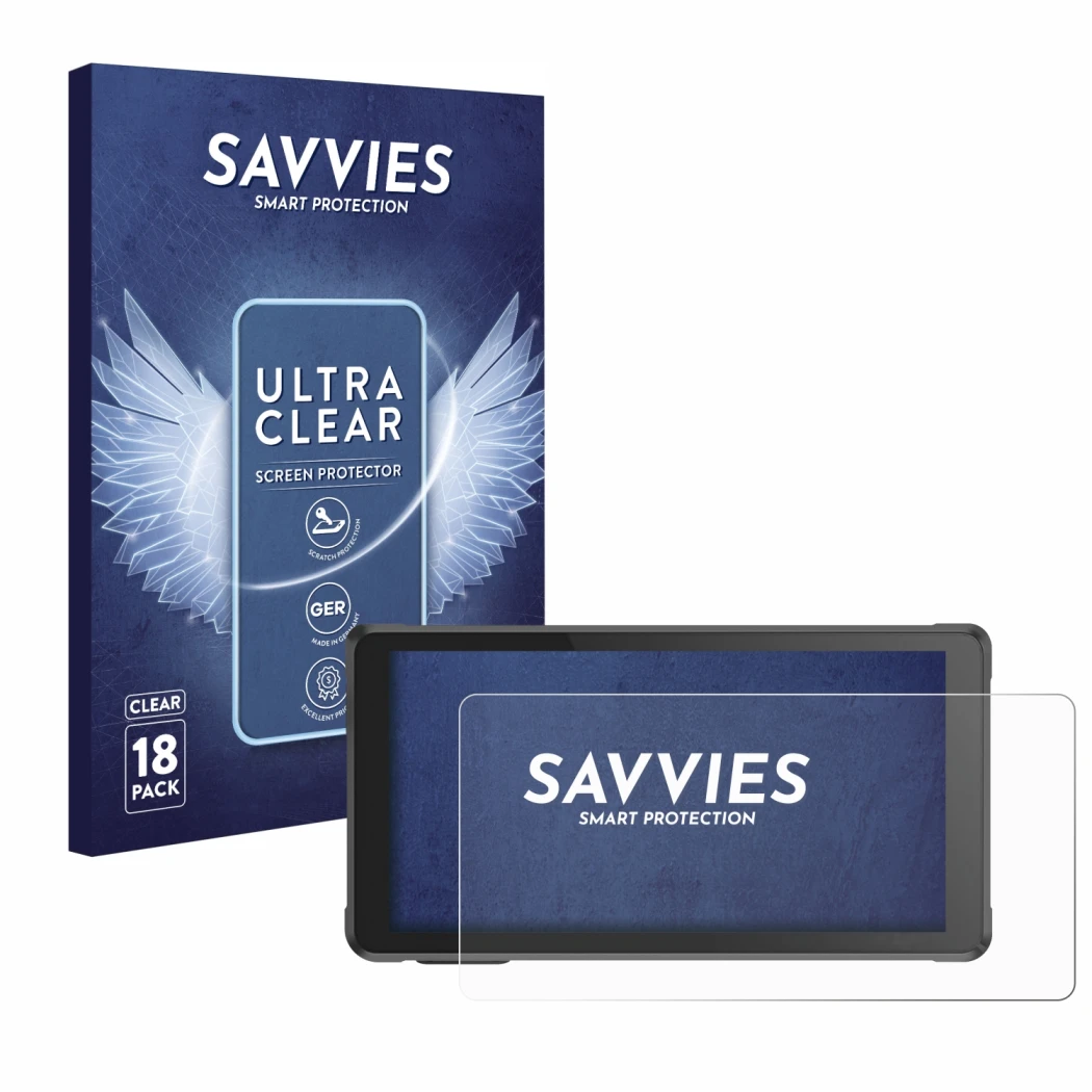 Parte frontale di una confezione del prodotto con il logo del marchio Savvies. Accanto è raffigurato il dispositivo Interphone