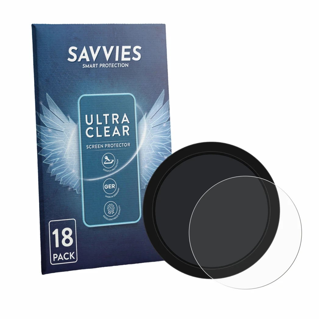 Parte frontale di una confezione del prodotto con il logo del marchio Savvies. Accanto è raffigurato il dispositivo Shearwater