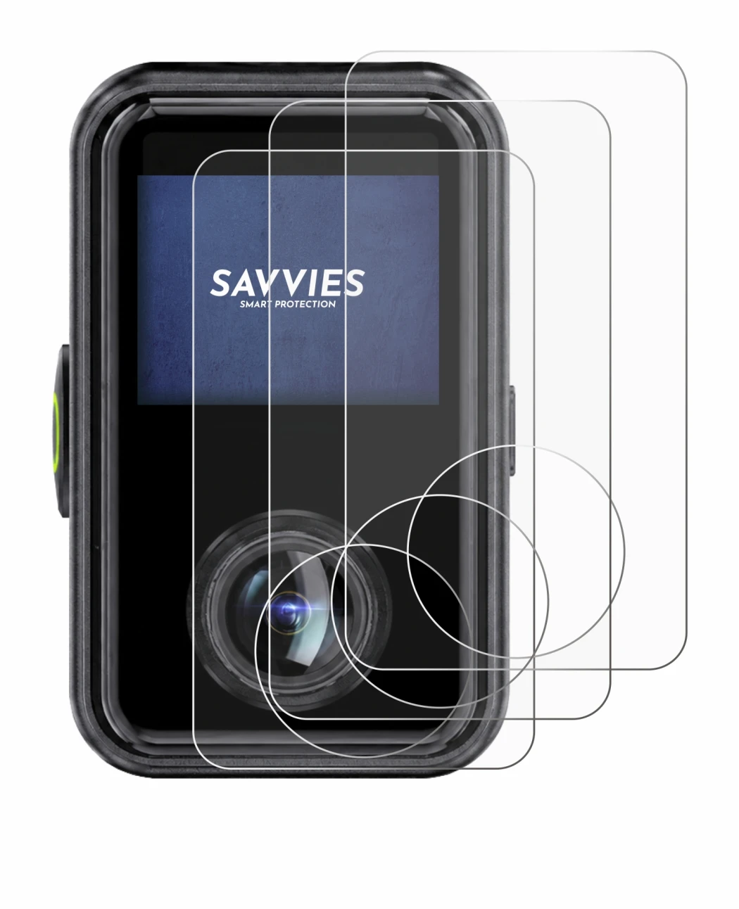 Immagine del dispositivo Vantrue E360 Ace con un'ampia varietà di protezioni per lo schermo.