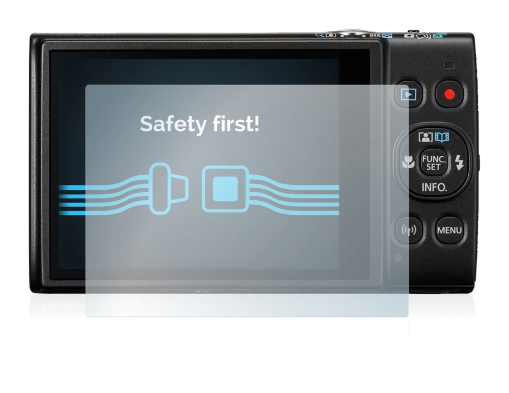 Immagine del dispositivo Canon Digital Ixus 285 hs con un'ampia varietà di protezioni per lo schermo.