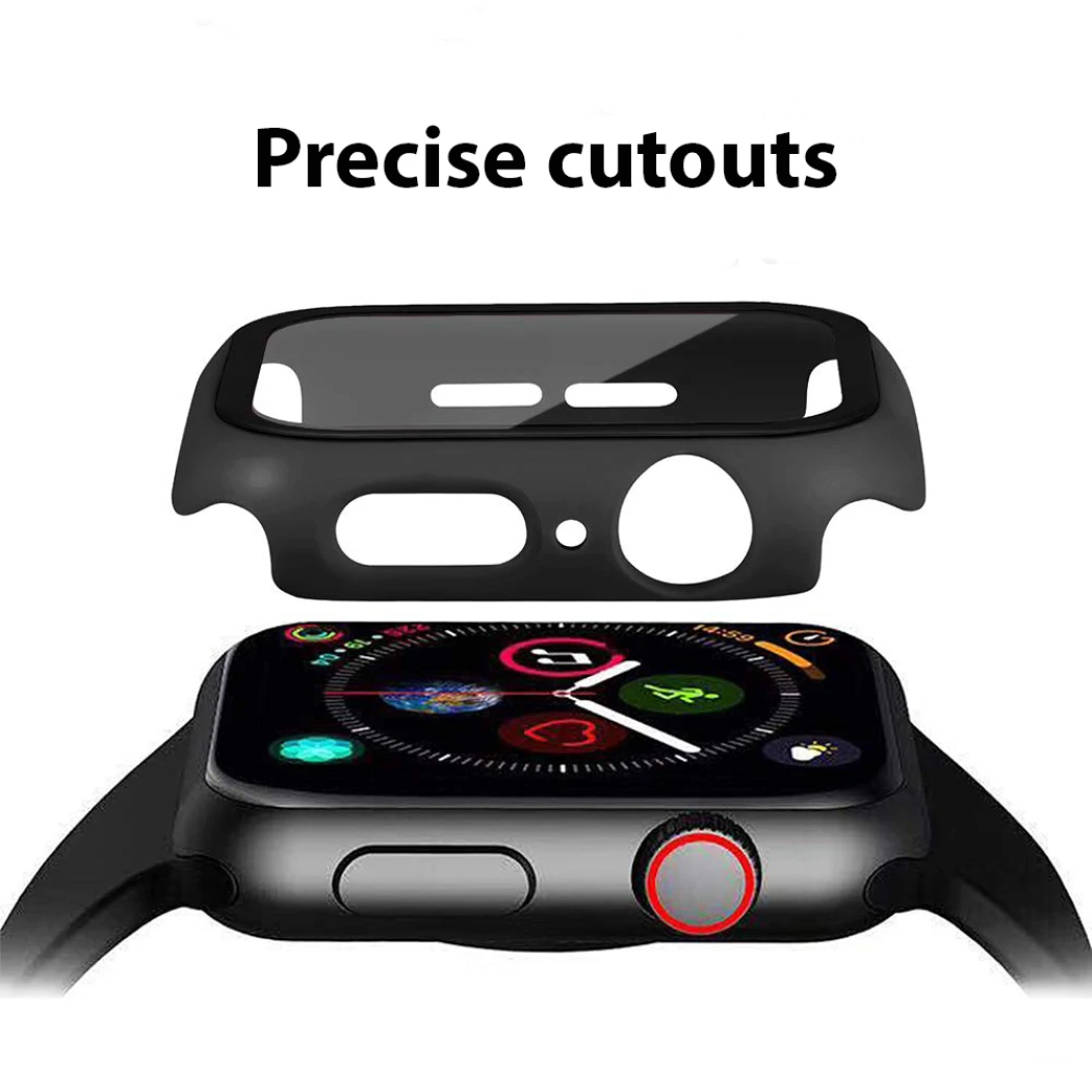 Vista laterale dello smartwatch e della custodia