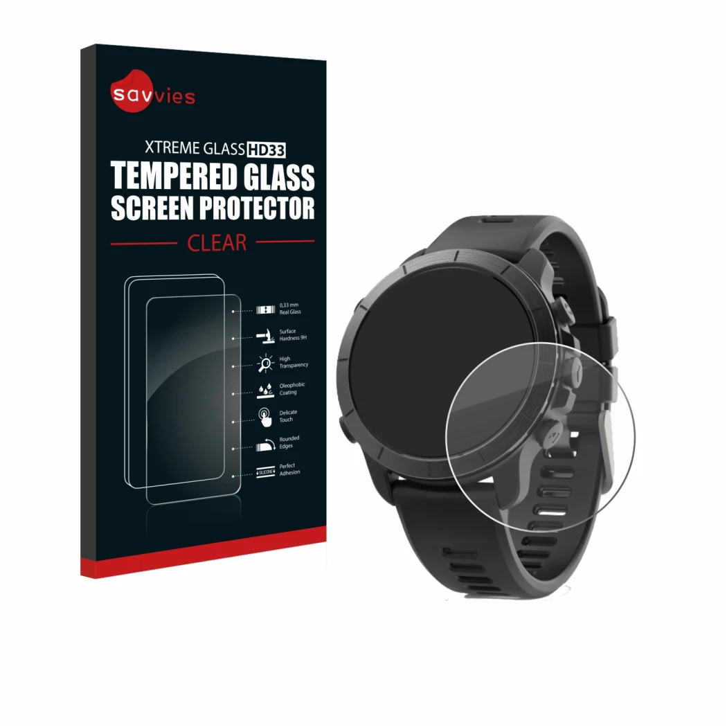 Parte frontale di una confezione del prodotto con il logo del marchio Savvies. Accanto è raffigurato il dispositivo Wahoo Elem