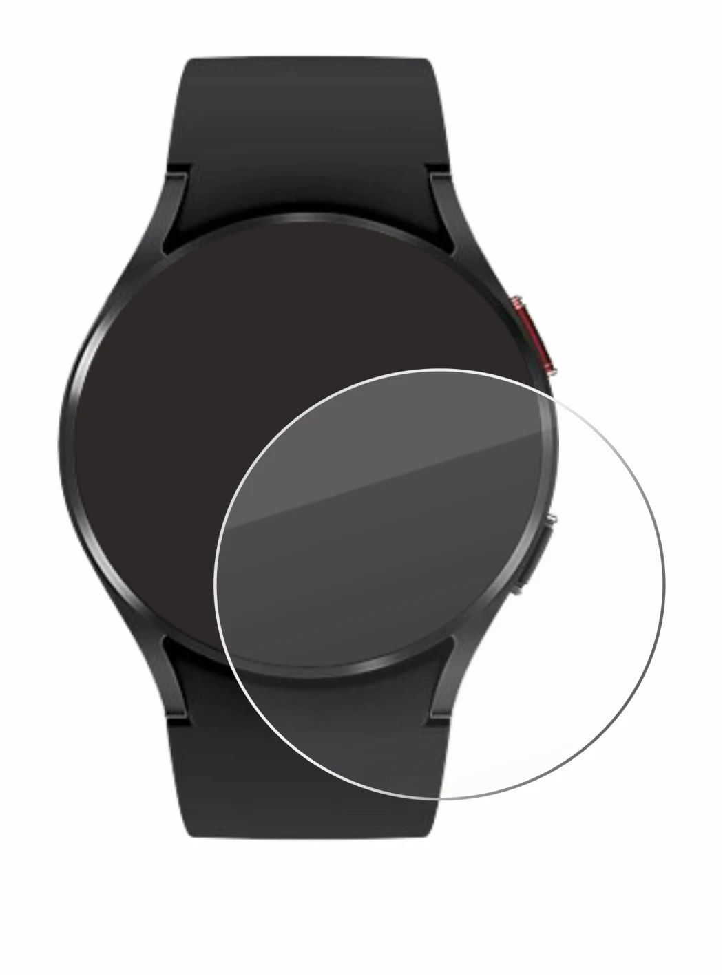 Immagine del dispositivo Samsung Galaxy Watch 4 (40mm) con un'ampia varietà di protezioni per lo schermo.