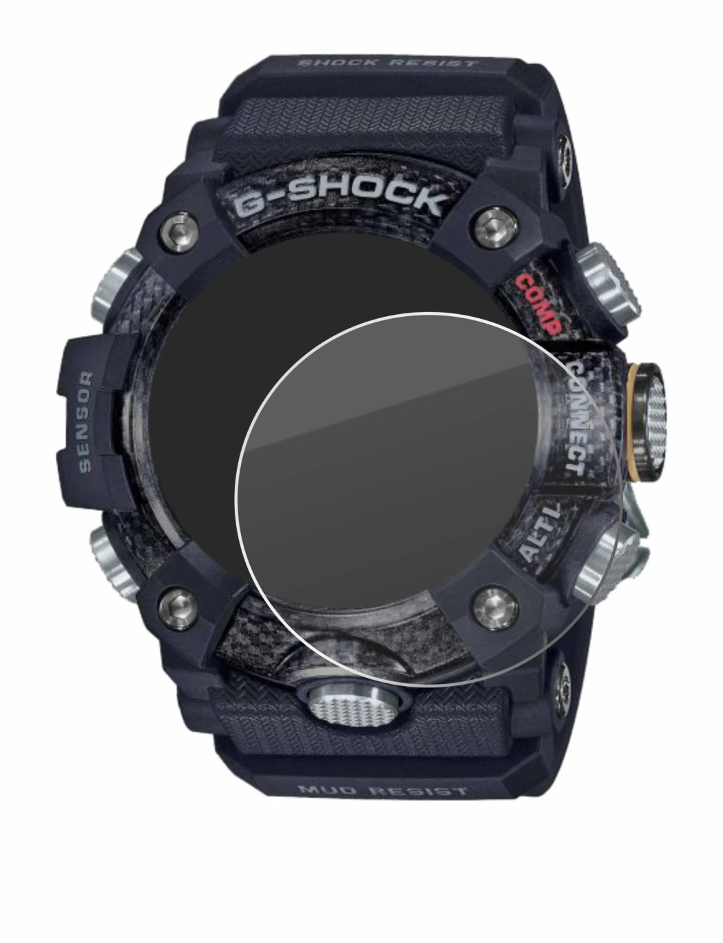 Immagine del dispositivo Casio G-Shock Mudmaster GG-B100-1AER con un'ampia varietà di protezioni per lo schermo.