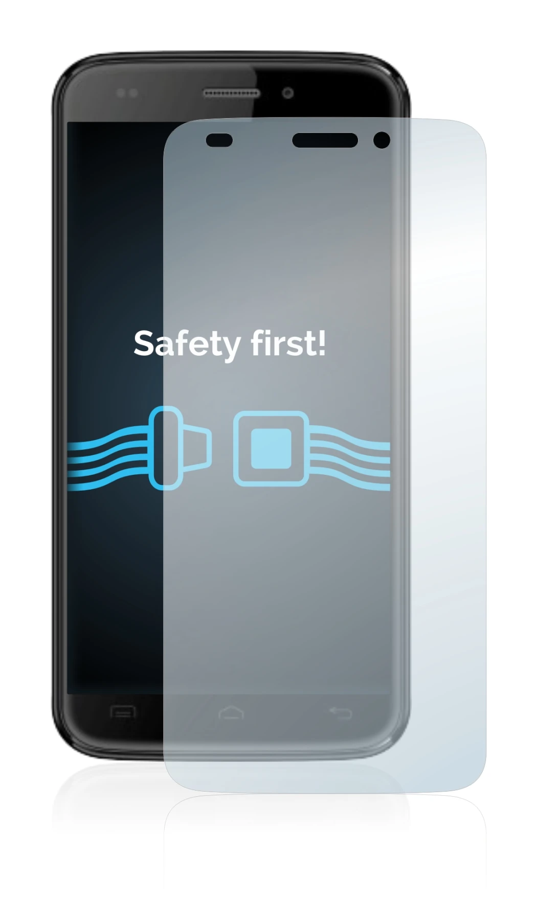 Immagine del dispositivo Doogee DG320 con un'ampia varietà di protezioni per lo schermo.