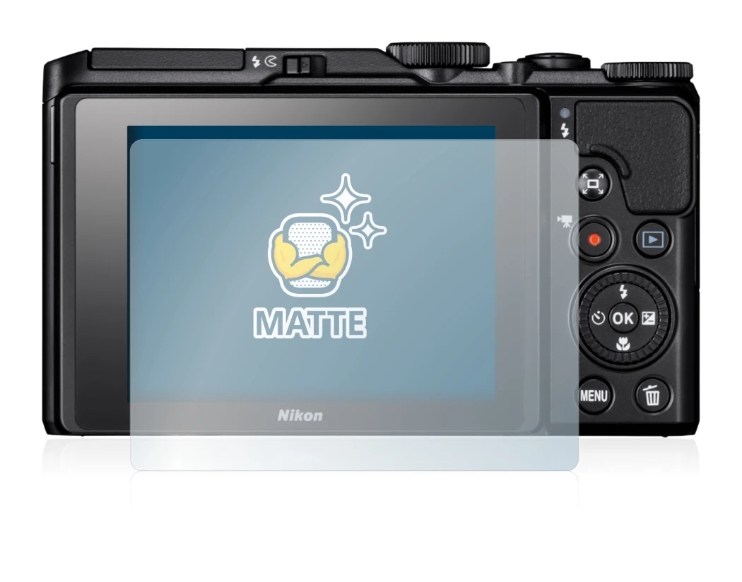 Immagine del dispositivo Nikon Coolpix A900 con un'ampia varietà di protezioni per lo schermo.