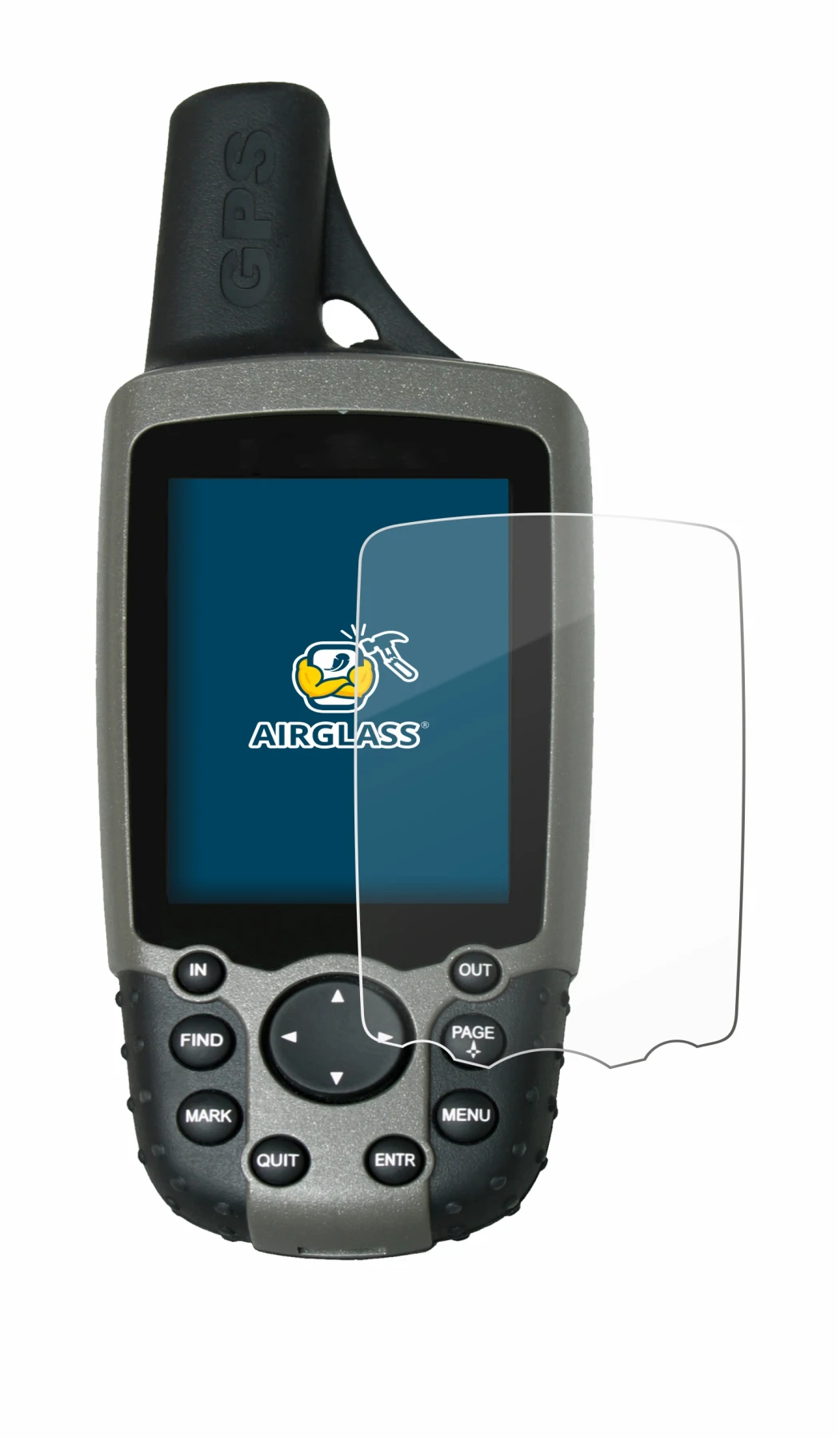 Immagine del dispositivo Garmin GPSMAP 60CSx con un'ampia varietà di protezioni per lo schermo.