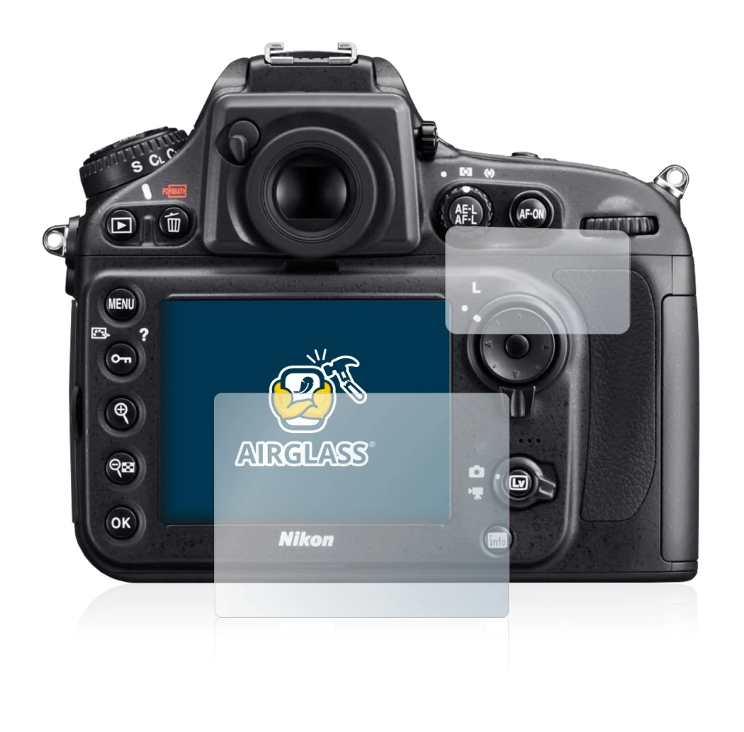 Immagine del dispositivo Nikon D800 con un'ampia varietà di protezioni per lo schermo.