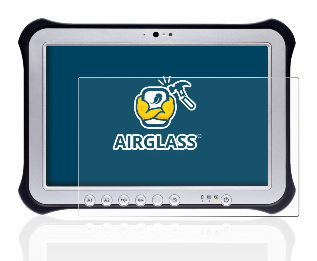 Immagine del dispositivo Panasonic Toughpad FZ-G1 con un'ampia varietà di protezioni per lo schermo.