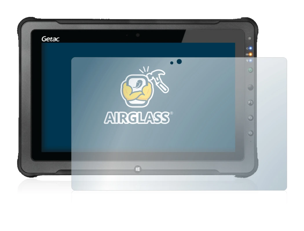 Immagine del dispositivo Getac F110 G5 con un'ampia varietà di protezioni per lo schermo.