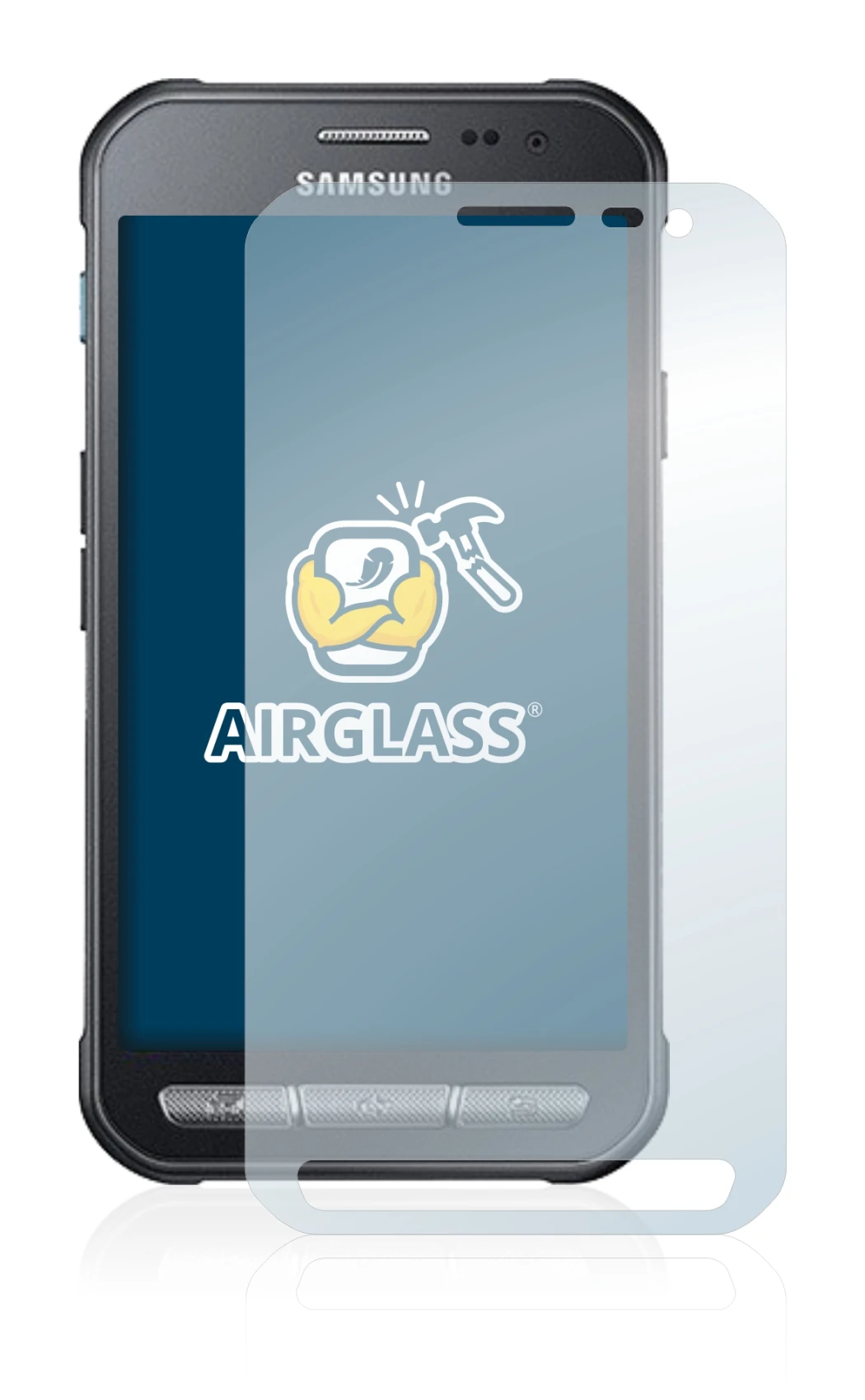 Immagine del dispositivo Samsung Galaxy XCover 3 con un'ampia varietà di protezioni per lo schermo.