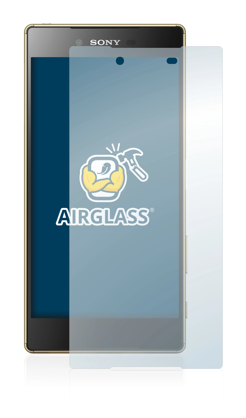 Immagine del dispositivo Sony Xperia Z5 Premium con un'ampia varietà di protezioni per lo schermo.