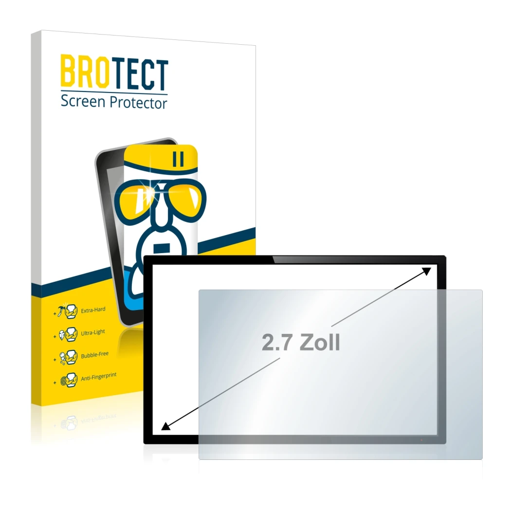 Parte frontale di una confezione del prodotto con il logo del marchio BROTECT. Accanto è raffigurato il dispositivo con la rel