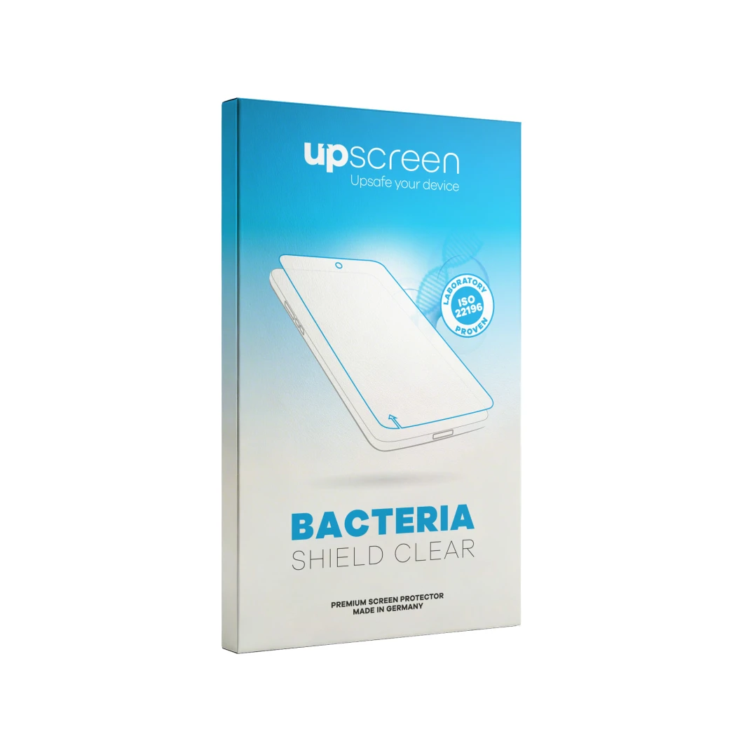 Parte frontale di una confezione del prodotto con il logo del marchio upscreen