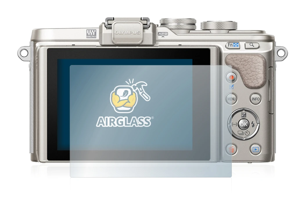 Immagine del dispositivo Olympus PEN E-PL8 con un'ampia varietà di protezioni per lo schermo.