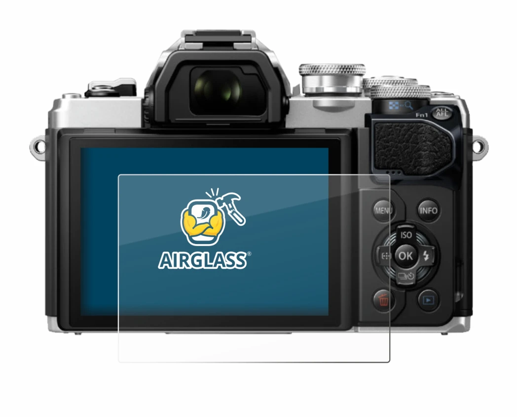 Immagine del dispositivo Olympus OM-D E-M10 Mark III con un'ampia varietà di protezioni per lo schermo.