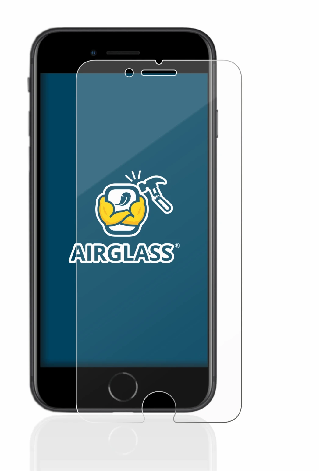 Immagine del dispositivo Apple iPhone SE 2 2020 con un'ampia varietà di protezioni per lo schermo.