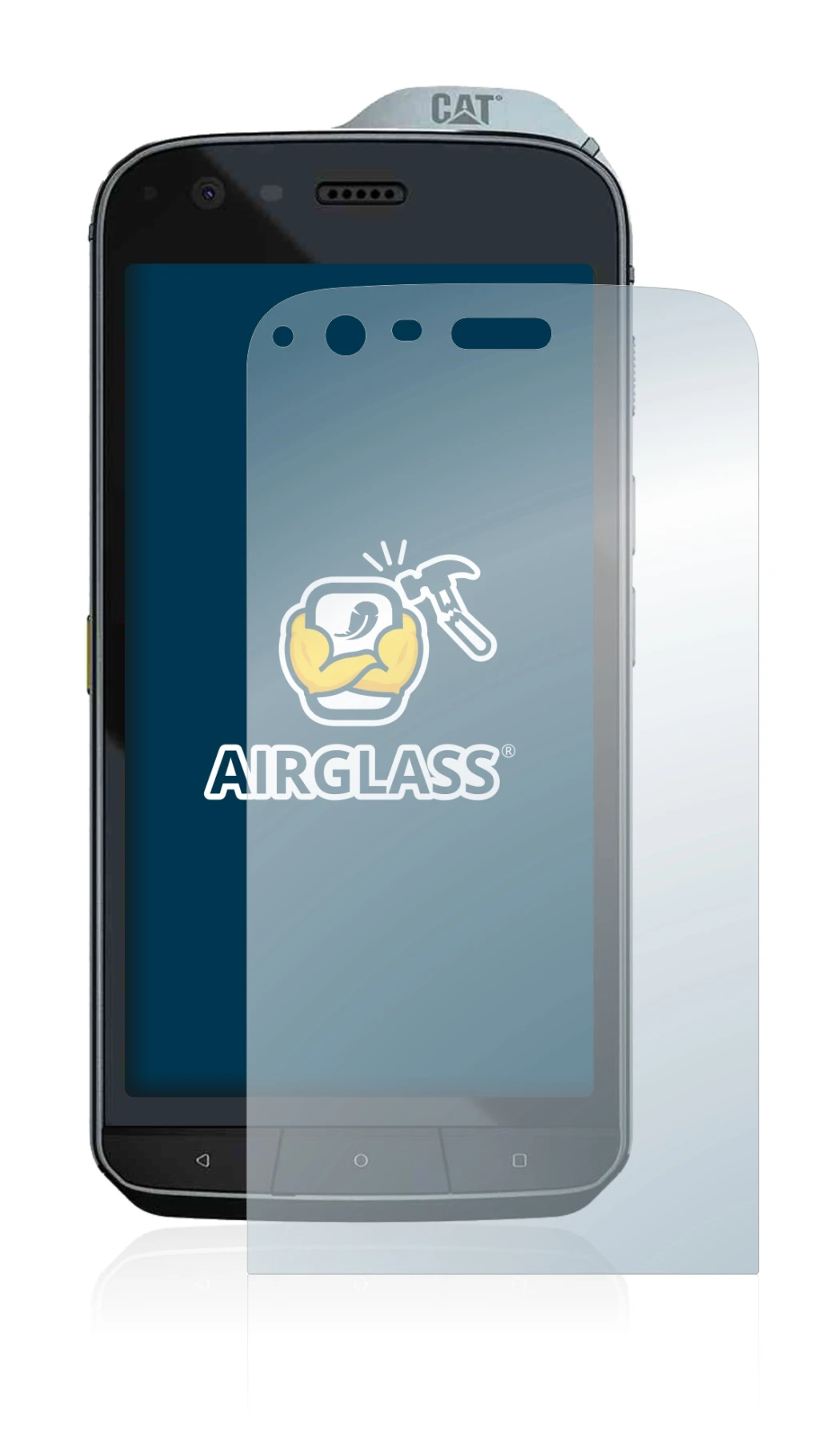 Immagine del dispositivo Caterpillar Cat S61 con un'ampia varietà di protezioni per lo schermo.