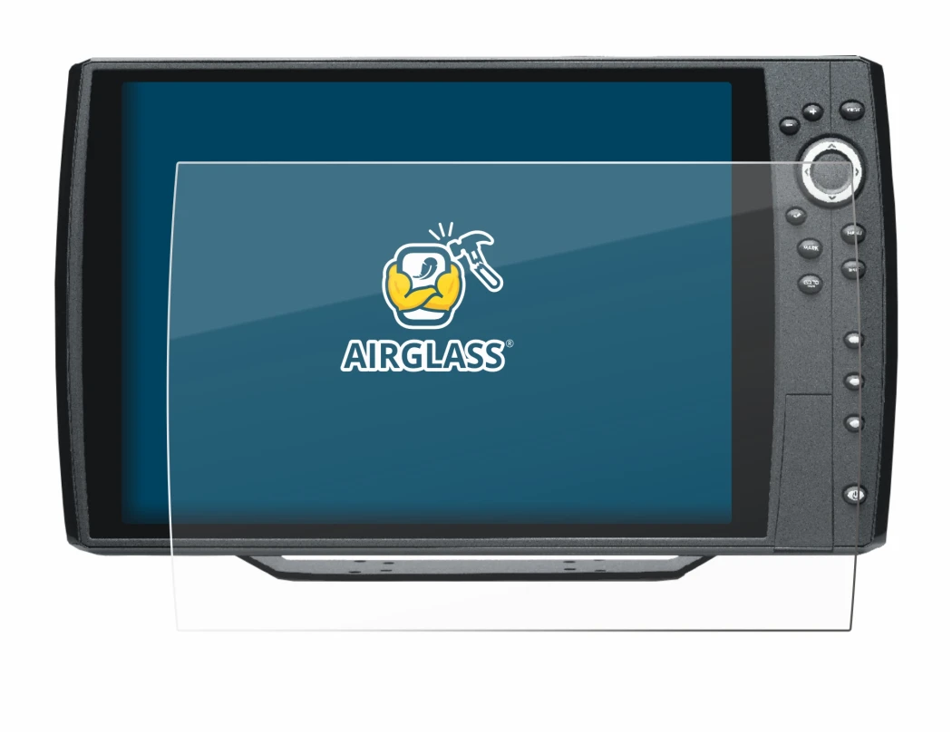 Immagine del dispositivo Humminbird Helix 12 con un'ampia varietà di protezioni per lo schermo.