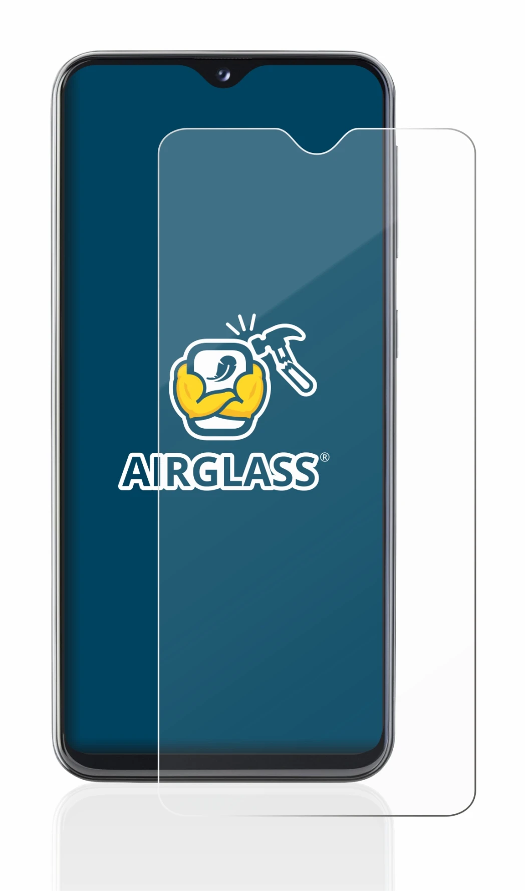 Immagine del dispositivo Samsung Galaxy A20e con un'ampia varietà di protezioni per lo schermo.