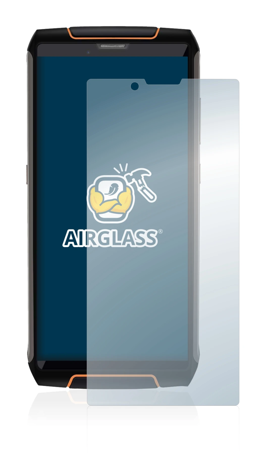 Immagine del dispositivo Cubot King Kong 3 con un'ampia varietà di protezioni per lo schermo.