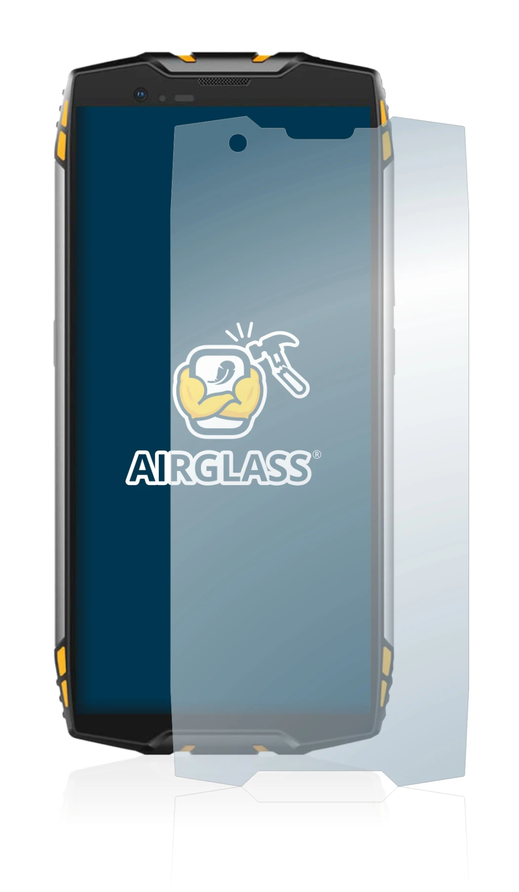 Immagine del dispositivo Blackview BV6800 Pro con un'ampia varietà di protezioni per lo schermo.