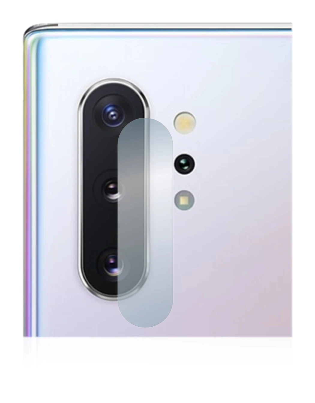Immagine del dispositivo Samsung Galaxy Note 10 Plus (SOLO Fotocamera) con un'ampia varietà di protezioni per lo schermo.