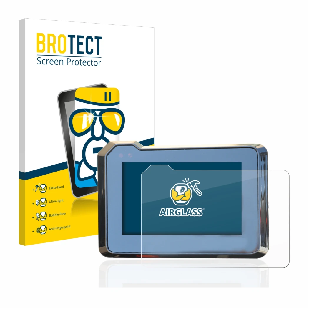 Parte frontale di una confezione del prodotto con il logo del marchio BROTECT. Accanto è raffigurato il dispositivo KTM 1290 S