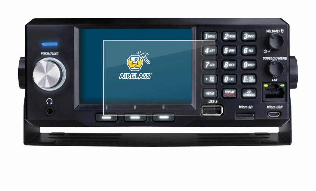 Immagine del dispositivo Uniden SDS200E con un'ampia varietà di protezioni per lo schermo.