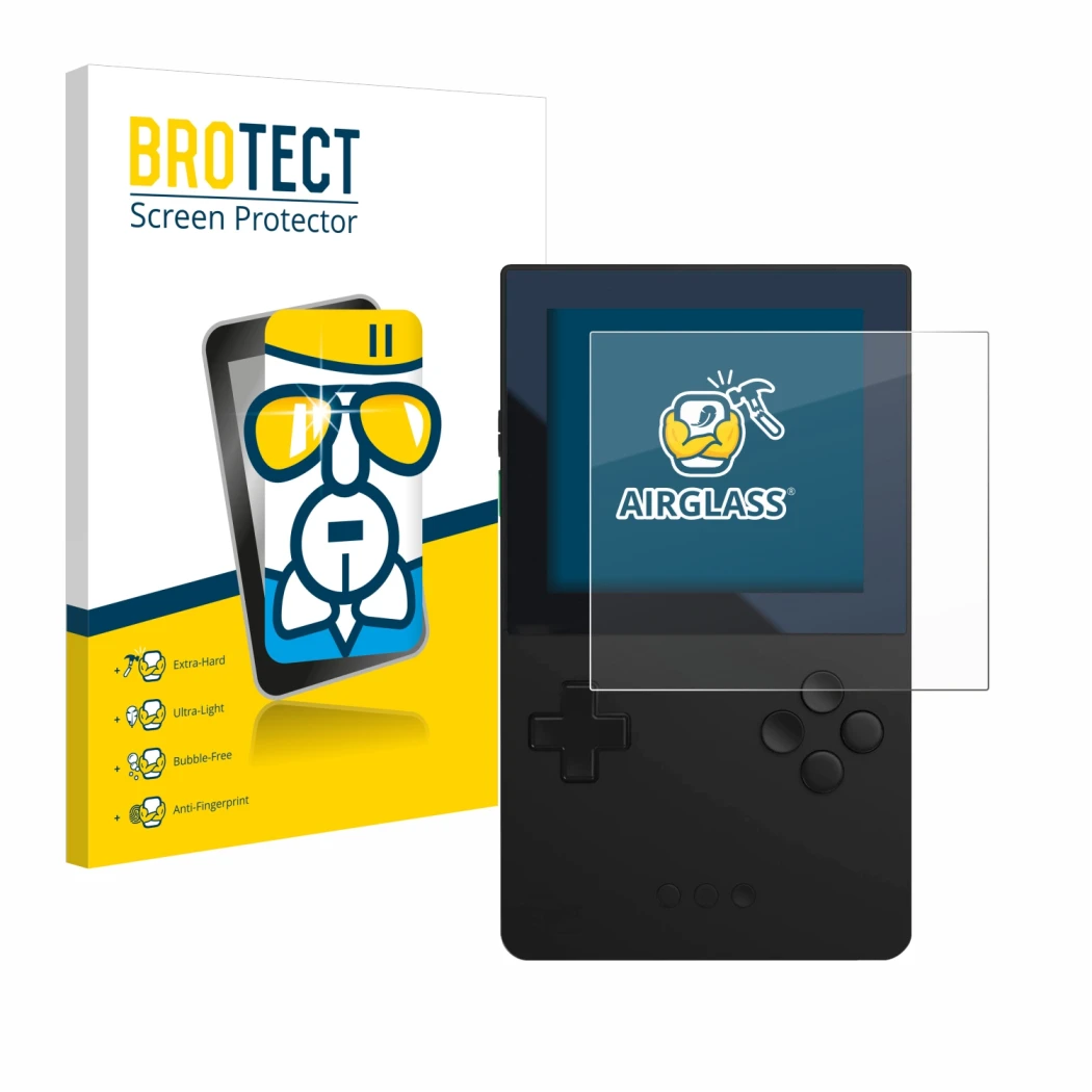 Parte frontale di una confezione del prodotto con il logo del marchio BROTECT. Accanto è raffigurato il dispositivo Analogue P