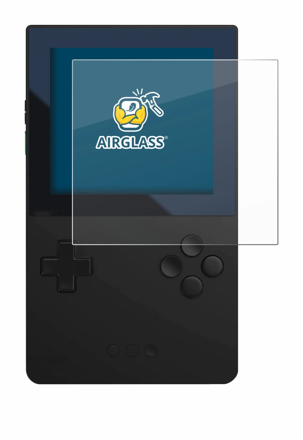 Immagine del dispositivo Analogue Pocket con un'ampia varietà di protezioni per lo schermo.