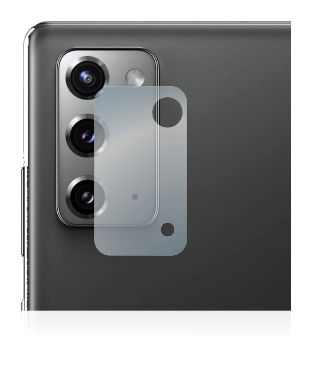 Immagine del dispositivo Samsung Galaxy Note 20 5G (SOLO Fotocamera) con un'ampia varietà di protezioni per lo schermo.