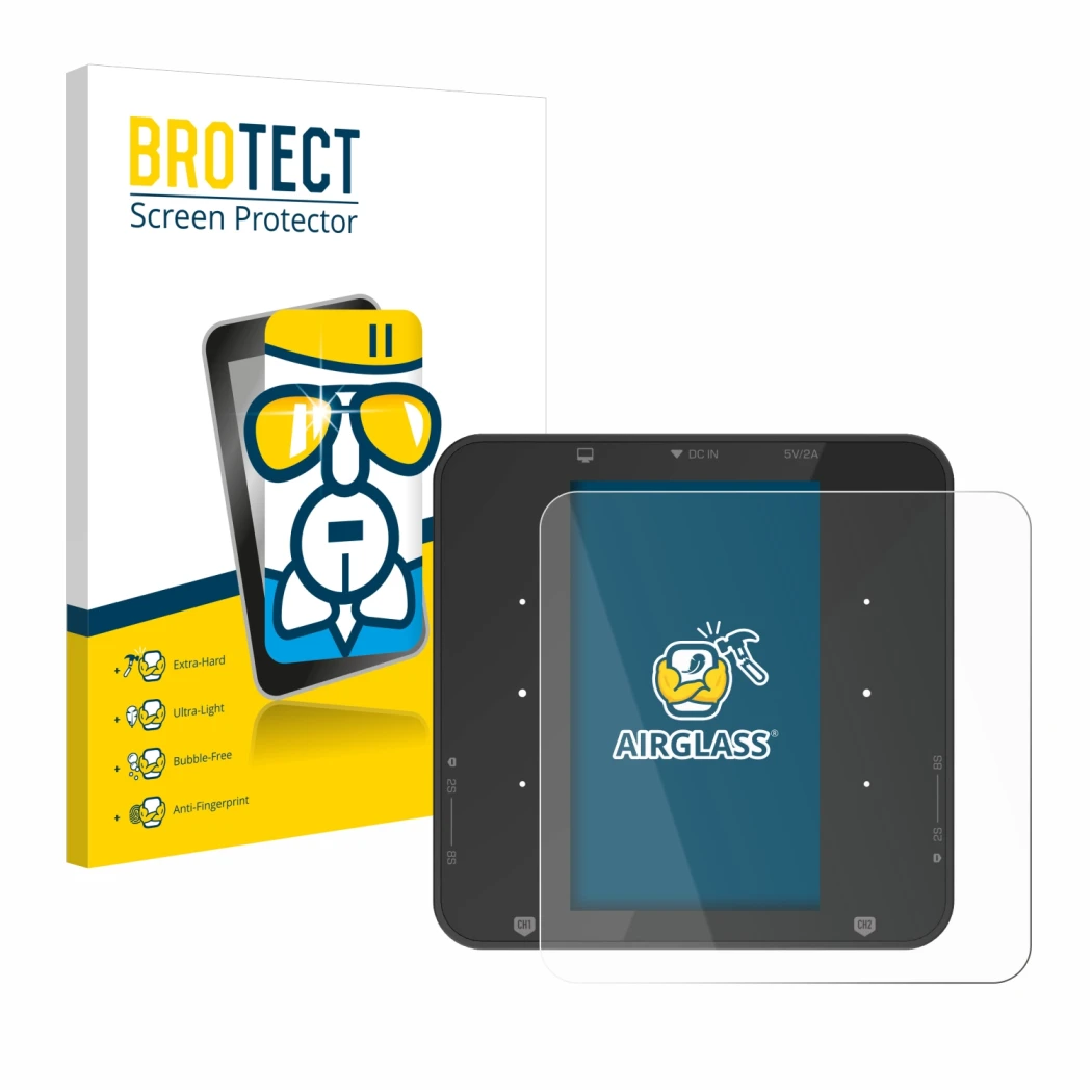 Parte frontale di una confezione del prodotto con il logo del marchio BROTECT. Accanto è raffigurato il dispositivo ISDT P30 c