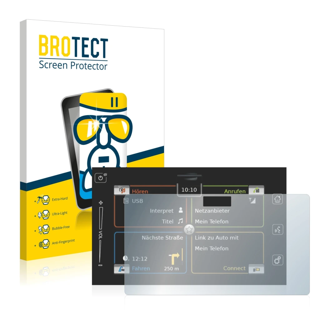 Parte frontale di una confezione del prodotto con il logo del marchio BROTECT. Accanto è raffigurato il dispositivo Bosch Suzu