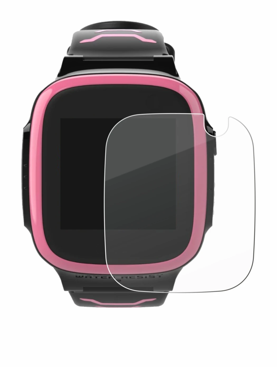 Immagine del dispositivo Xplora X5 Play con un'ampia varietà di protezioni per lo schermo.