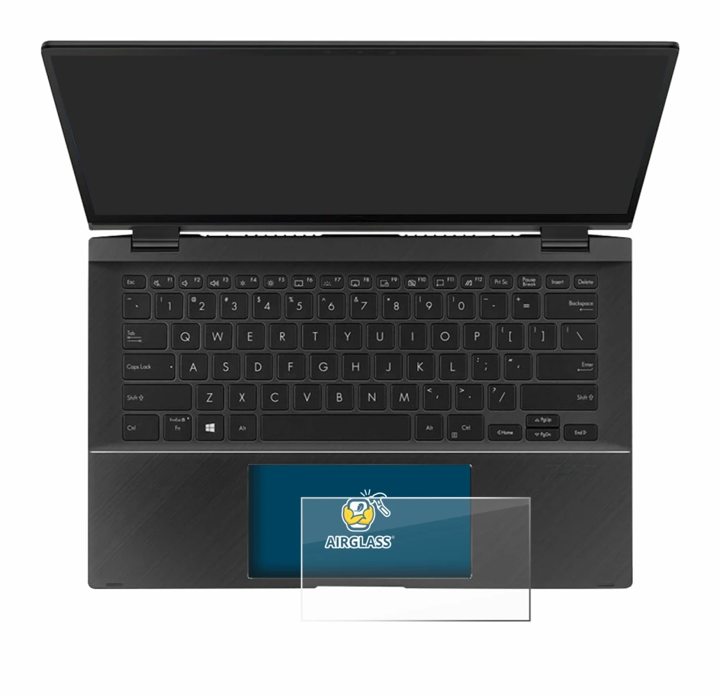 Immagine del dispositivo ASUS ZenBook Flip 14 UX463FA (Touch Trackpad) con un'ampia varietà di protezioni per lo schermo.