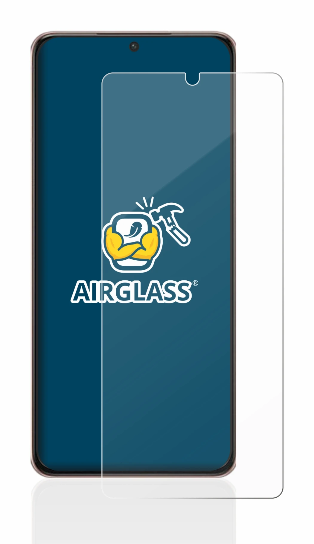 Immagine del dispositivo Samsung Galaxy S21 Ultra 5G con un'ampia varietà di protezioni per lo schermo.