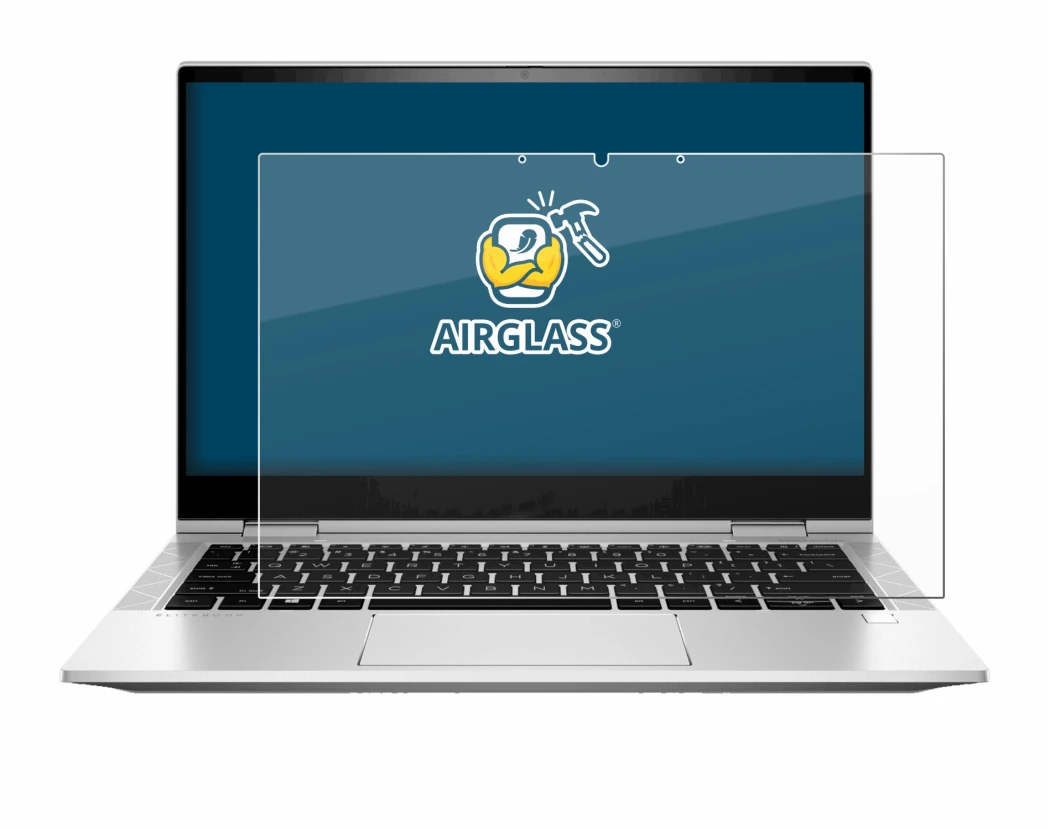 Immagine del dispositivo HP EliteBook x360 830 G8 con un'ampia varietà di protezioni per lo schermo.