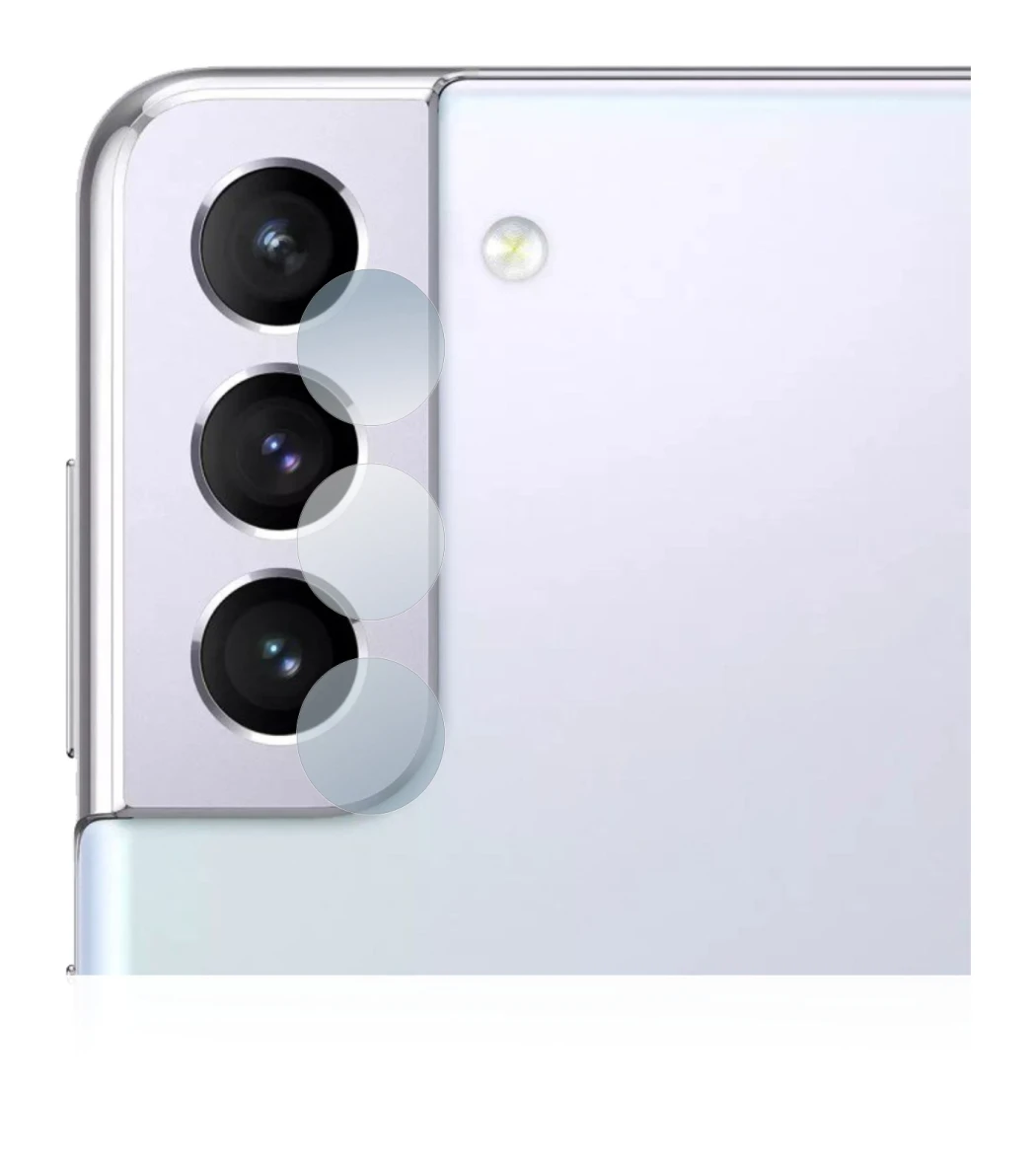 Immagine del dispositivo Samsung Galaxy S21 5G (SOLO Fotocamera) con un'ampia varietà di protezioni per lo schermo.