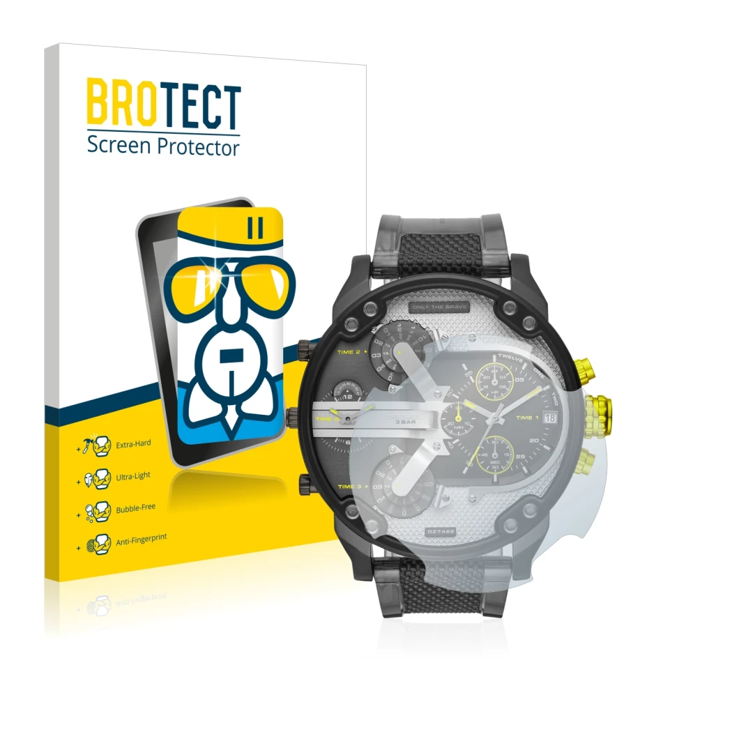 Parte frontale di una confezione del prodotto con il logo del marchio BROTECT. Accanto è raffigurato il dispositivo Diesel DZ7