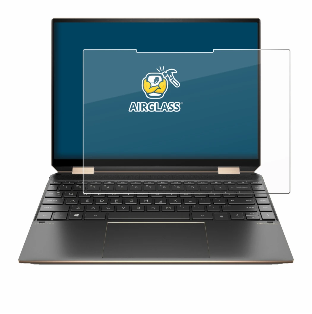 Immagine del dispositivo HP Spectre x360 (14-eX) 2021 con un'ampia varietà di protezioni per lo schermo.